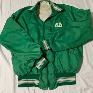 Vibrant Green Bomber Jacket with Ribbed Accents